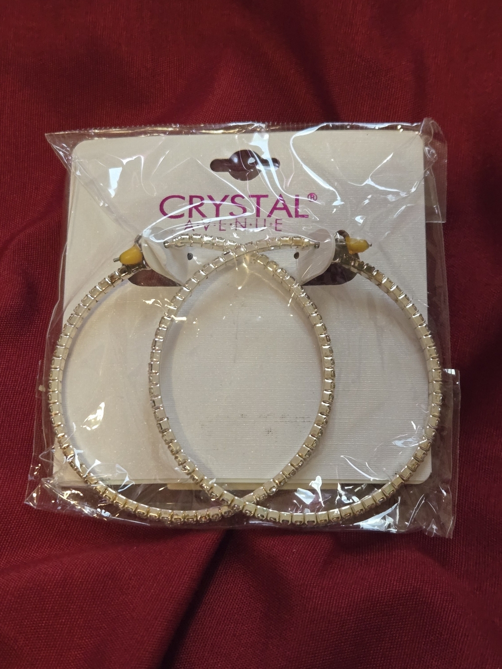 Crystal Avenue Gold Textured Hoop Earrings